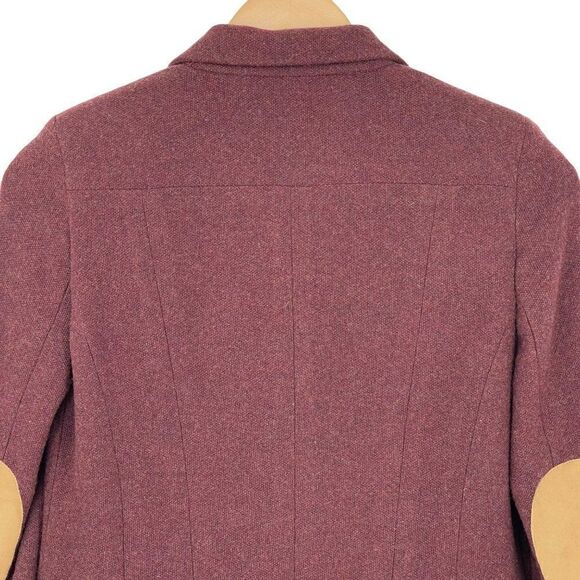 Purdey‎ Gun & Rifle Makers Drummond Suede-Trimmed Cashmere Blazer Merlot Women 8 - Picture 9 of 14